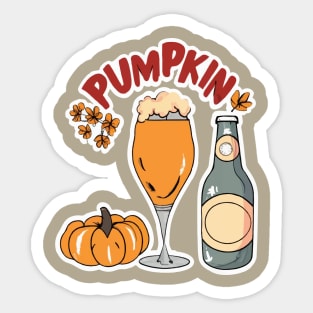 Pumpkin Beer - Halloween Sticker